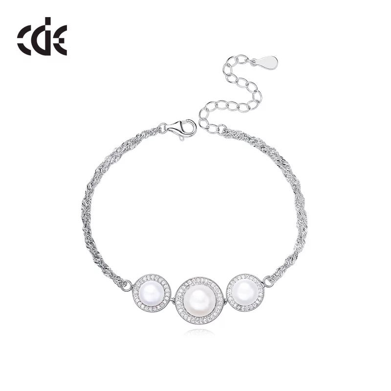 Sterling silver elegant 3 pearls bracelet - CDE Jewelry Egypt